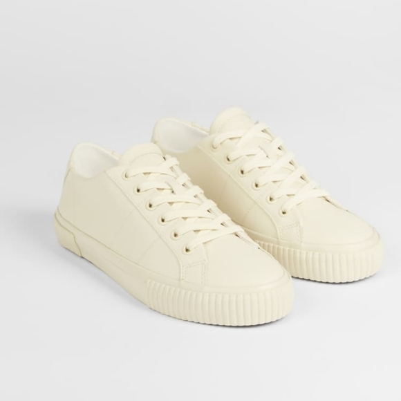 Ted Baker Kimiah Sneakers Ecru Cream Ivory Leather Vulcanised Trainer 39.5 - Picture 2 of 12